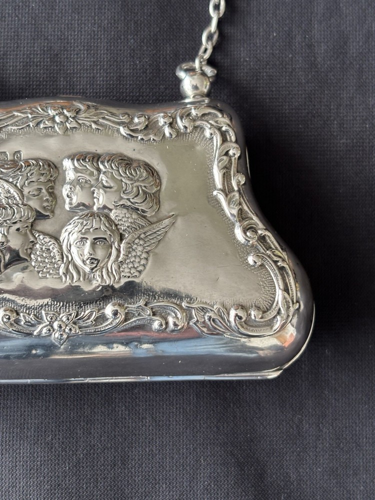 Reynolds Angels Solid Silver Purse, Henry Matthews 1904.