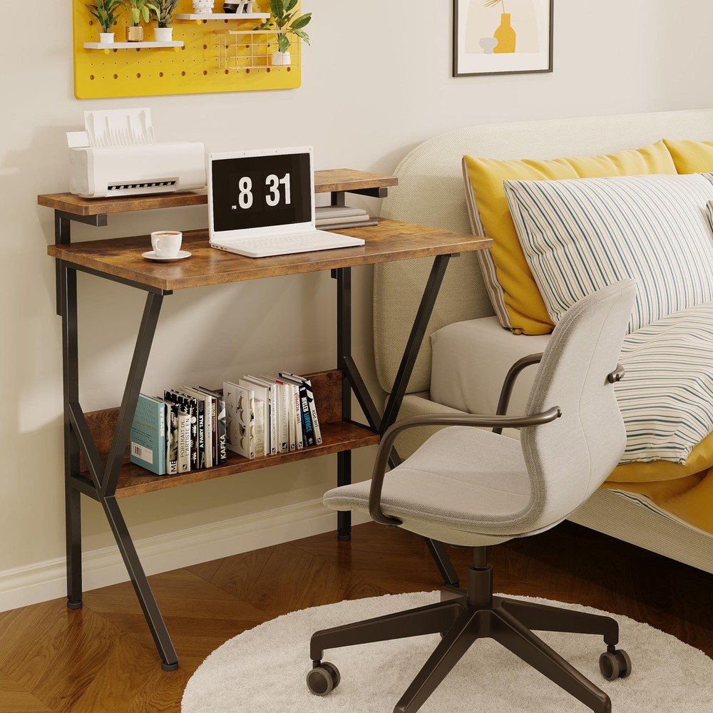Small Desk, 27.5 Inch Small Computer Desk for Small Spaces, Computer Desk wit...