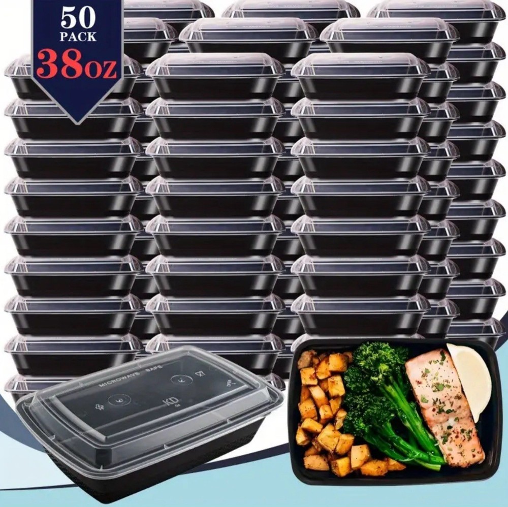 Meal Prep Containers - 50 Pcs Stackable And Leakproof Food Storage Container