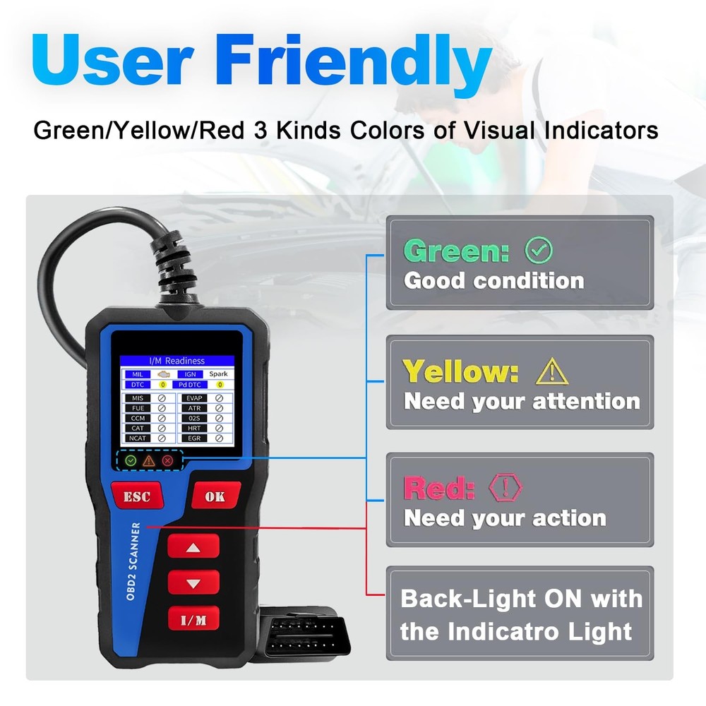 AT300 Car Code Reader Code Scanner Check Engine Fault for All OBDII Protocol