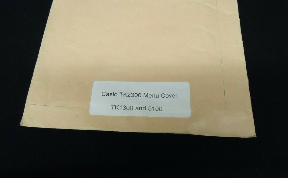 Wet Cover for Casio TK2300 Menu Cover