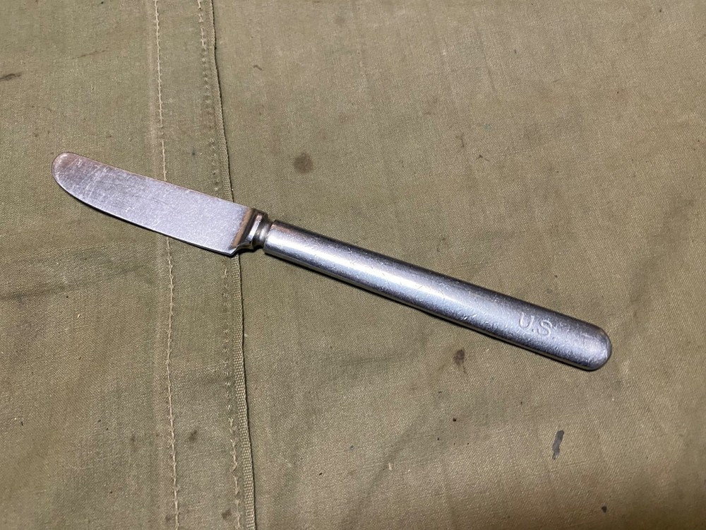 ORIGINAL WWII US ARMY "US" MESS KIT KNIFE UTENSIL