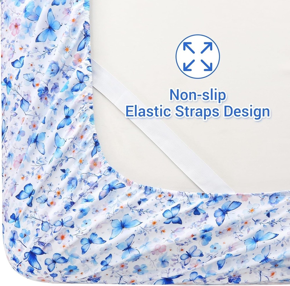 Cozy Full Microfiber Sheets with Butterfly Print