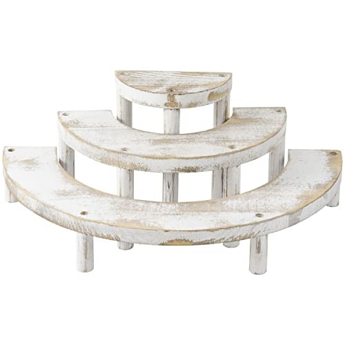 3 Tier Wooden Display Riser Stand, Cupcake Stand & Perfume Whitewashed
