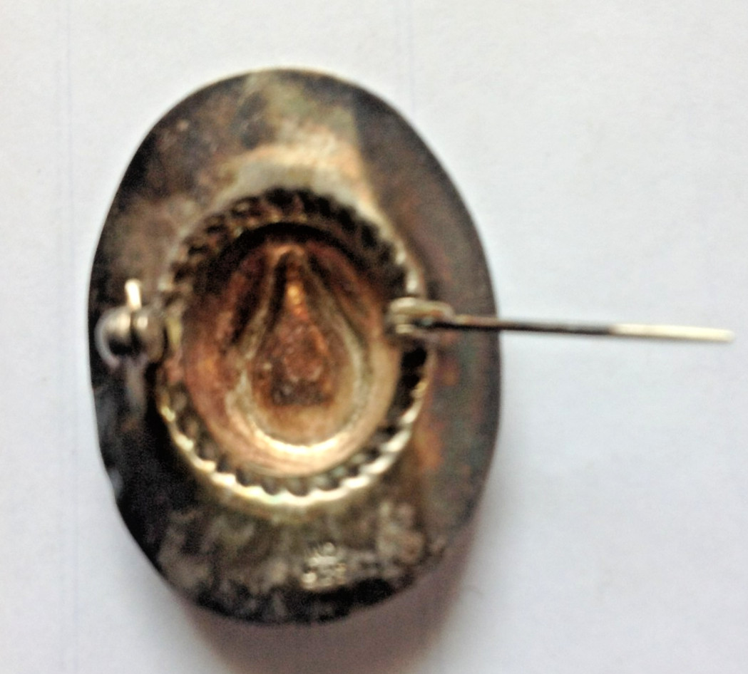 Sterling 925 Silver Cowboy Hat, Brooch Pin, Weighs 3.40 Grams Country Line Dance