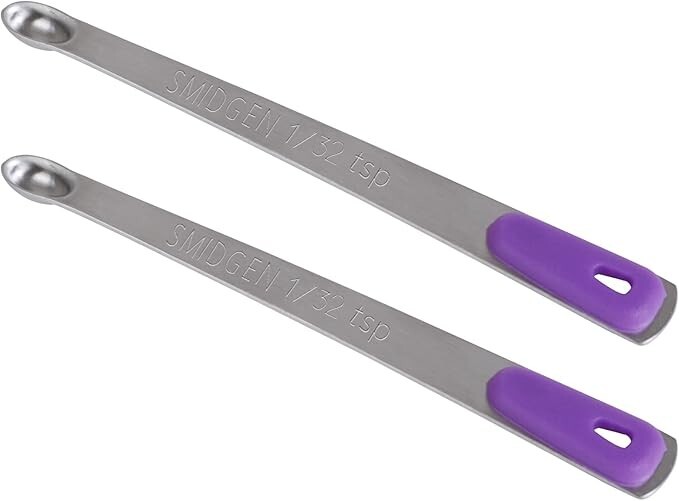 2PCS 1/32 Single Measuring Spoons with Silicone Handle, Small Measuring Spoon