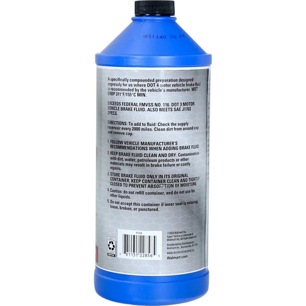Super Tech Dot 4 Motor Vehicle Brake Fluid, 32 fl oz