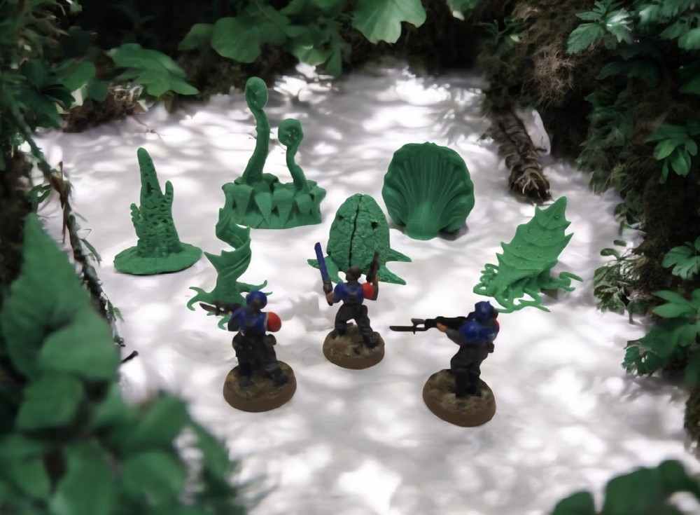 3D Printed Tabletop War Terrain Alien Plants Set D Perfect For 40K / Kill Team