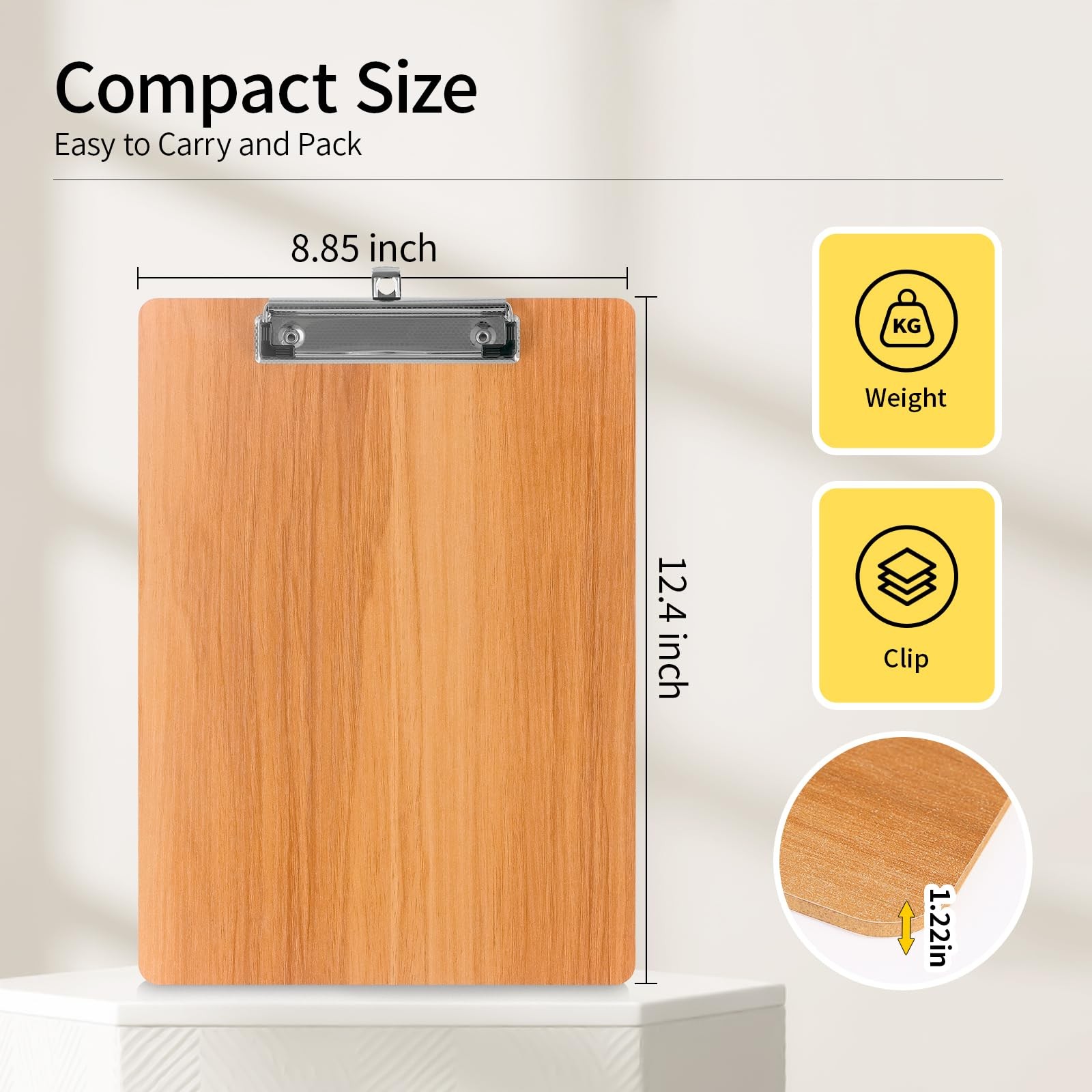 Wooden Lap Board Clipboard for Letter and A4 Size Sketching Board