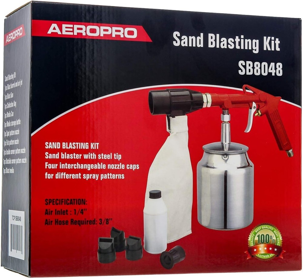 Efficient Sand Blaster Tool Kit: Powerful 90 psi Recovery & Versatile Nozzle Set