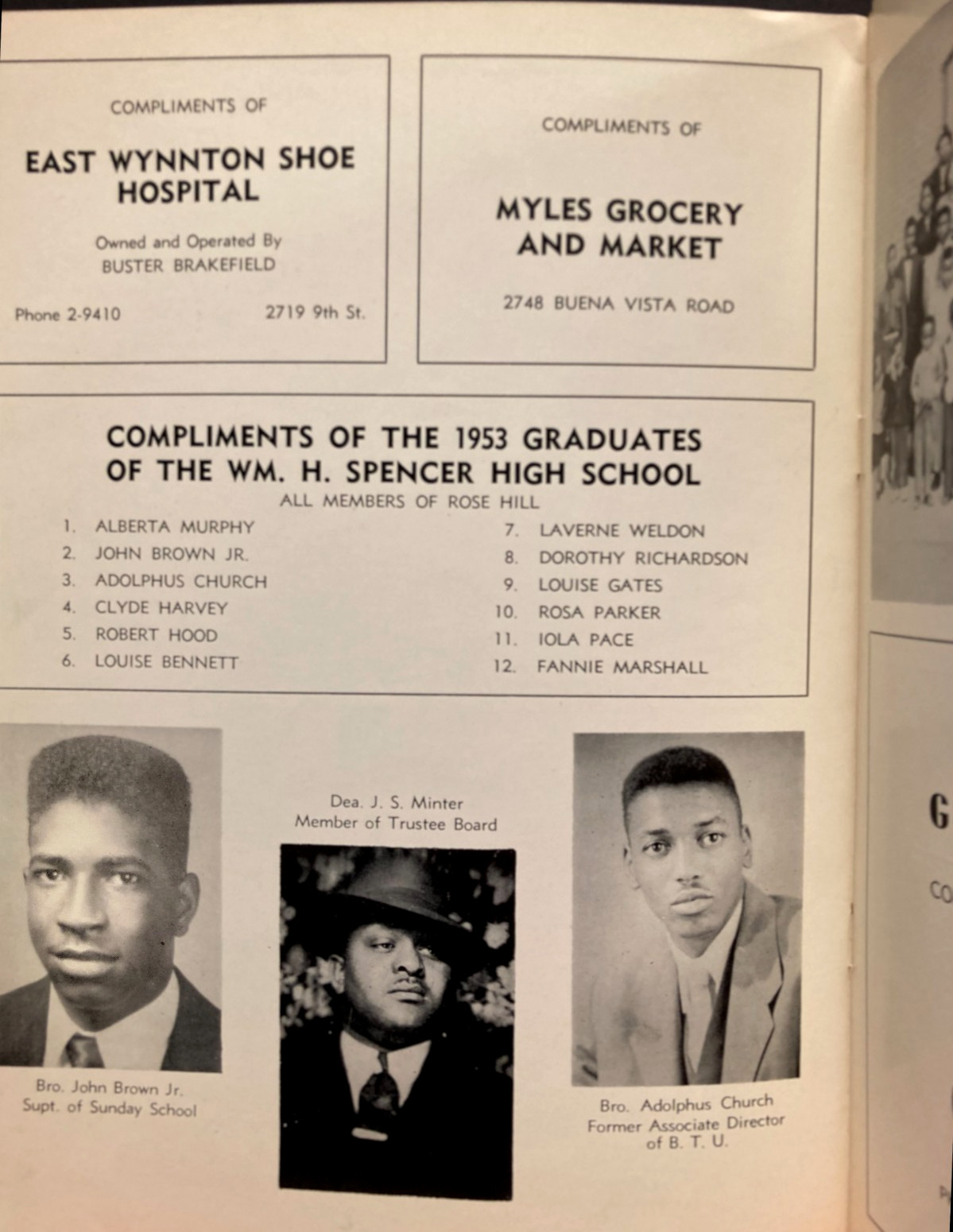 Columbus, Georgia~Vintage Historic African American Baptist Church~1953 Program