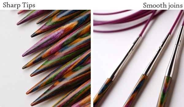 Interchangeable Knitting Needle Set Rainbow Wood Circular Needles Kit Case