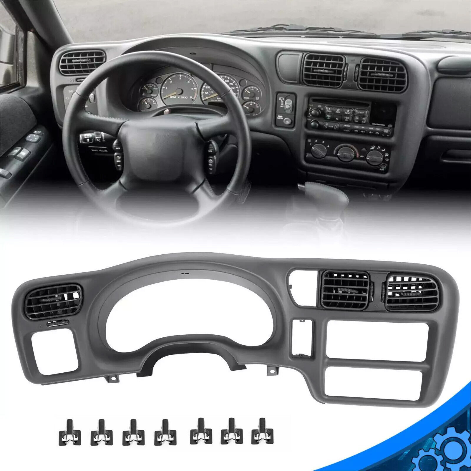 Dash Radio Cluster Bezel Cover Single Din Fit For 98-05 Chevy S10 Blazer Jimmy
