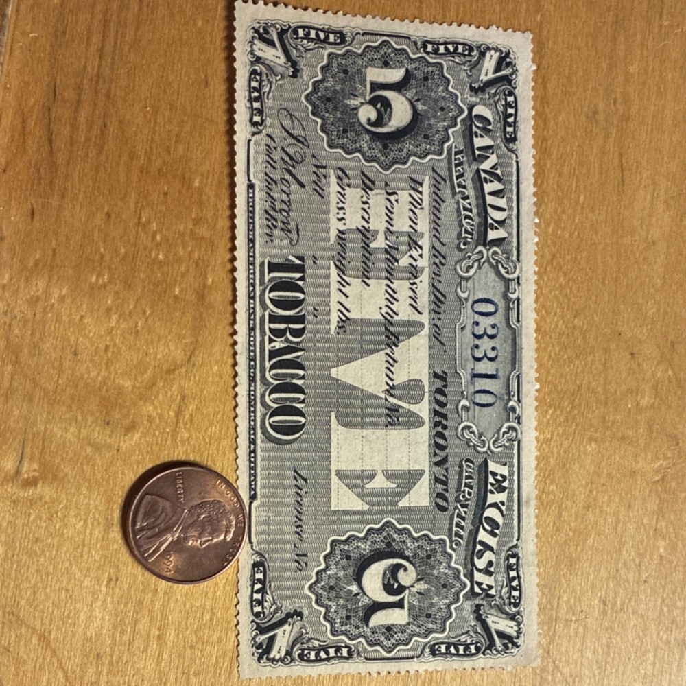 Rare Canada excise tobacco stamp