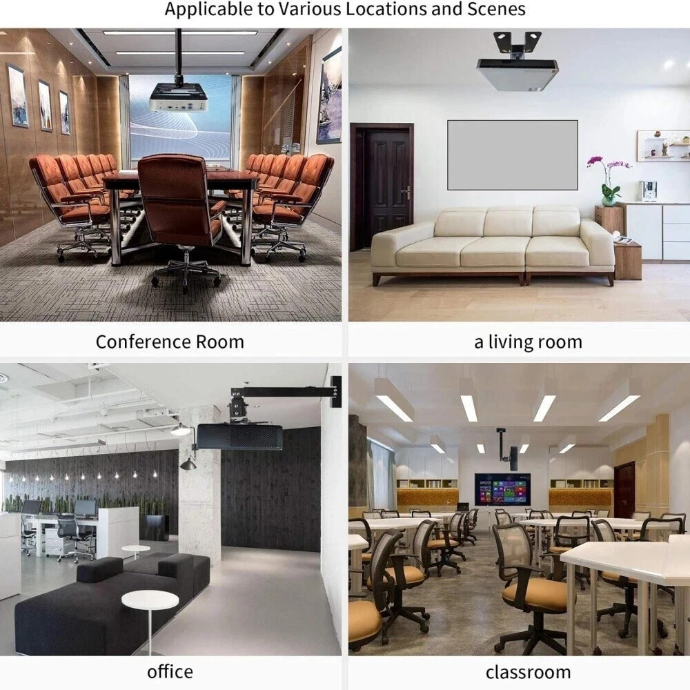 Projector Mount Ceiling/Wall - Universal 3-in-1 Bracket with Extension Pole