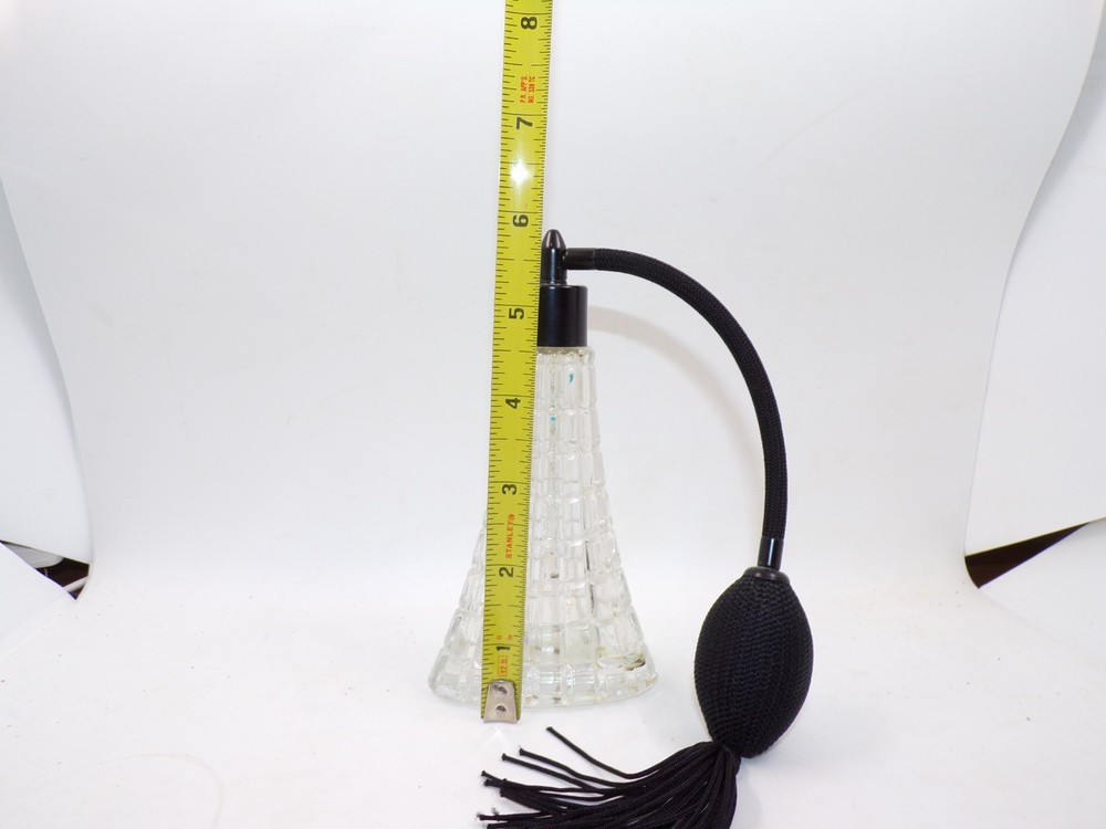 CRYSTAL CLEAR GLASS PERFUME BOTTLE ATOMIZER