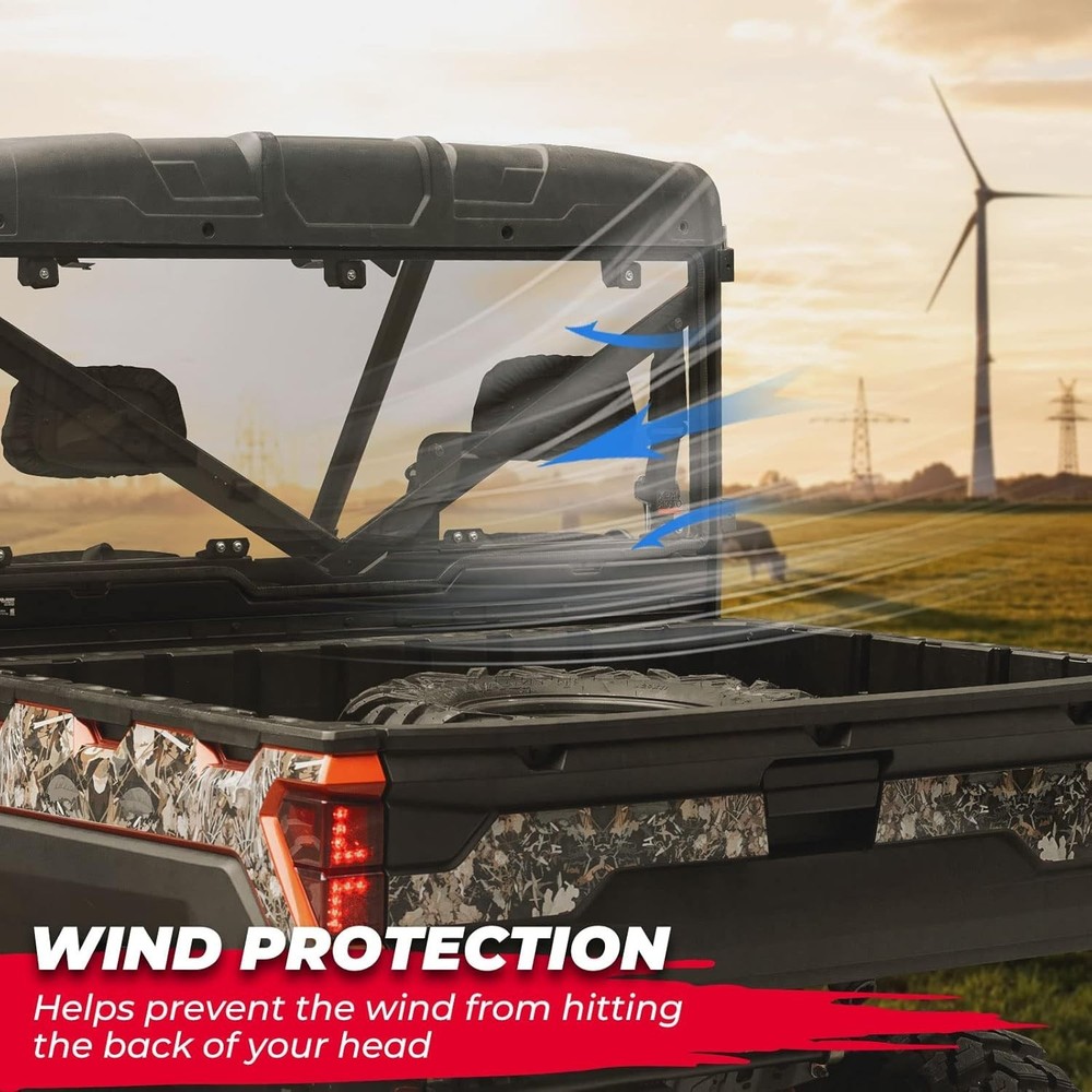 Hard Coated Rear Window, Pre-installed Back Windshield Compatible with Polari...