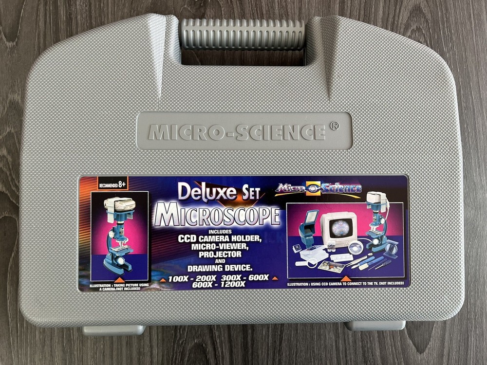Micro Science Deluxe Microscope Set W/ Travel Case