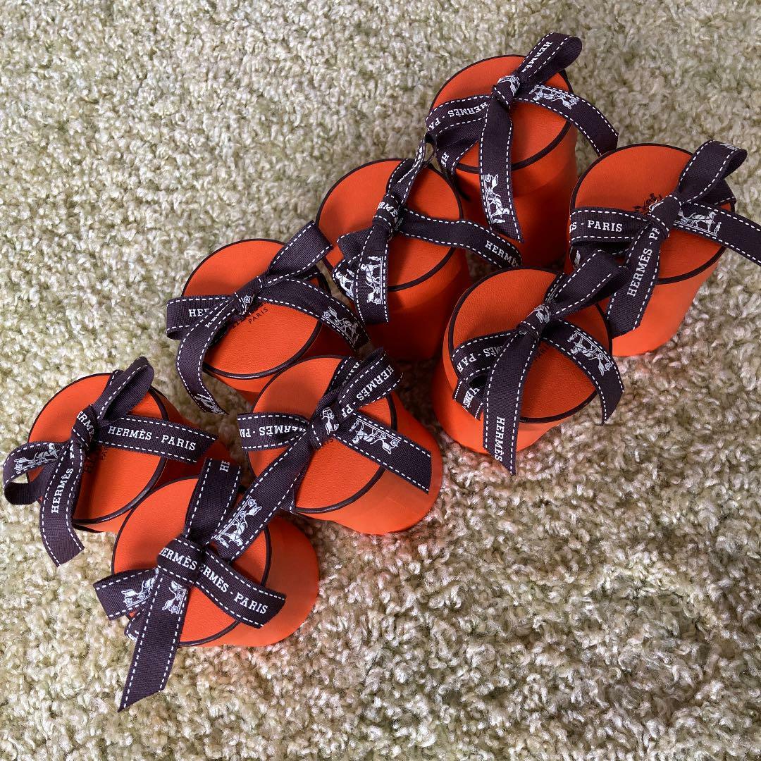 HERMES empty Twilly Scarf gift box with ribbon 8 SET