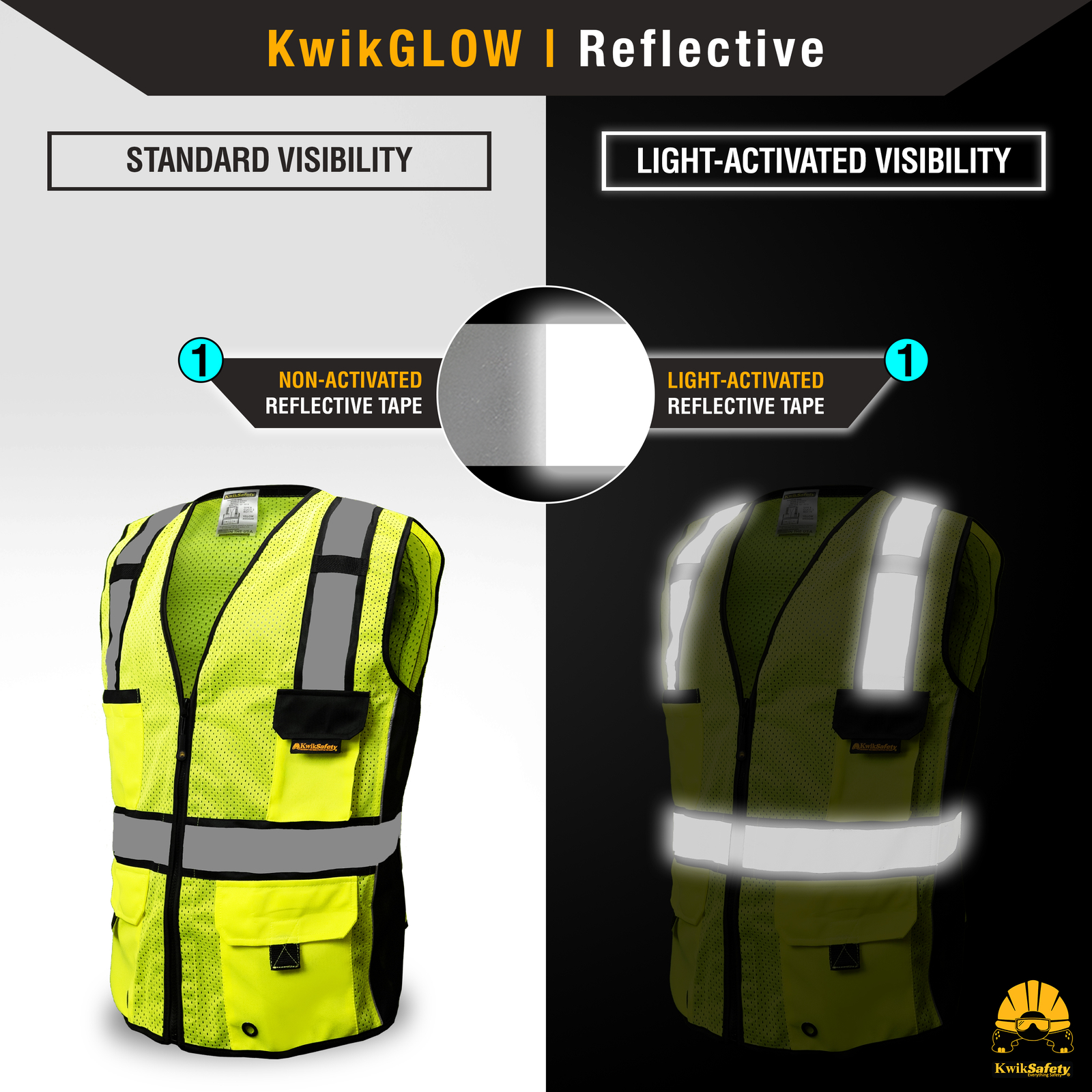 KwikSafety RoadBOSS Economy reflective hi visibility safety vest