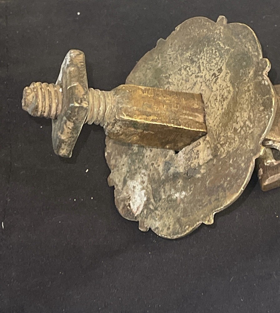 VTG HAND CRAFTED SOLID BRASS ROCOCO STYLE DOOR KNOCKER 3.25