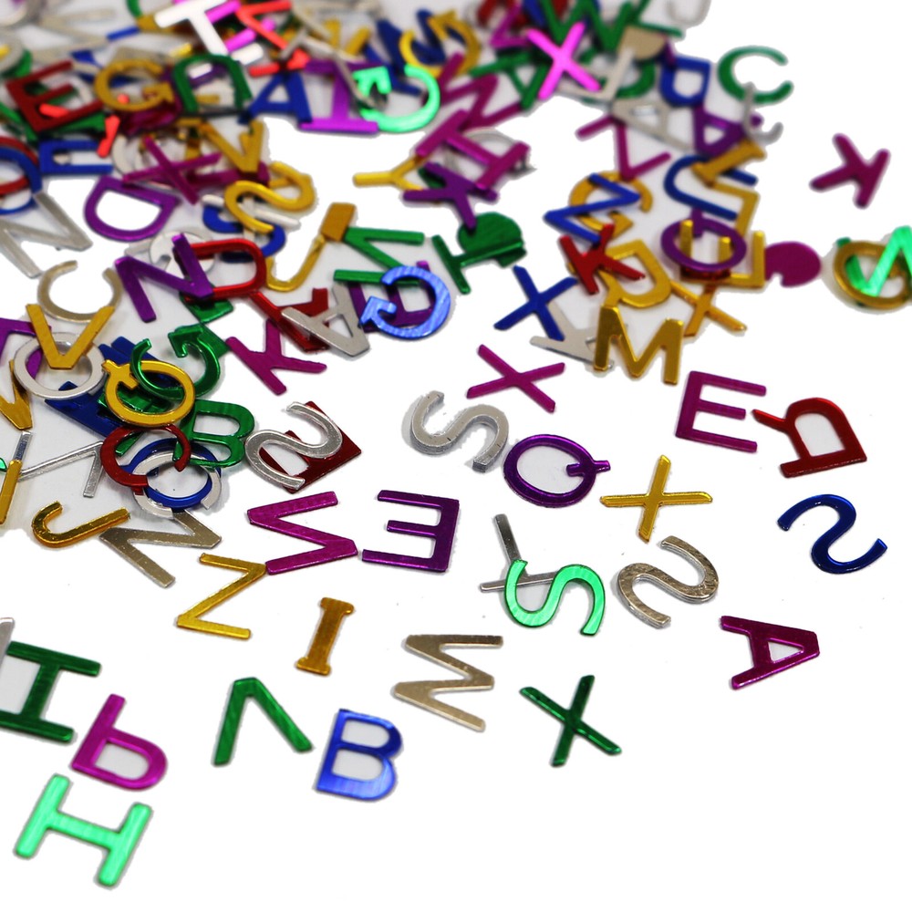 50 Gram Assorted Alphabet Letter Sequins Loose Scrapbooking Craft multi colours