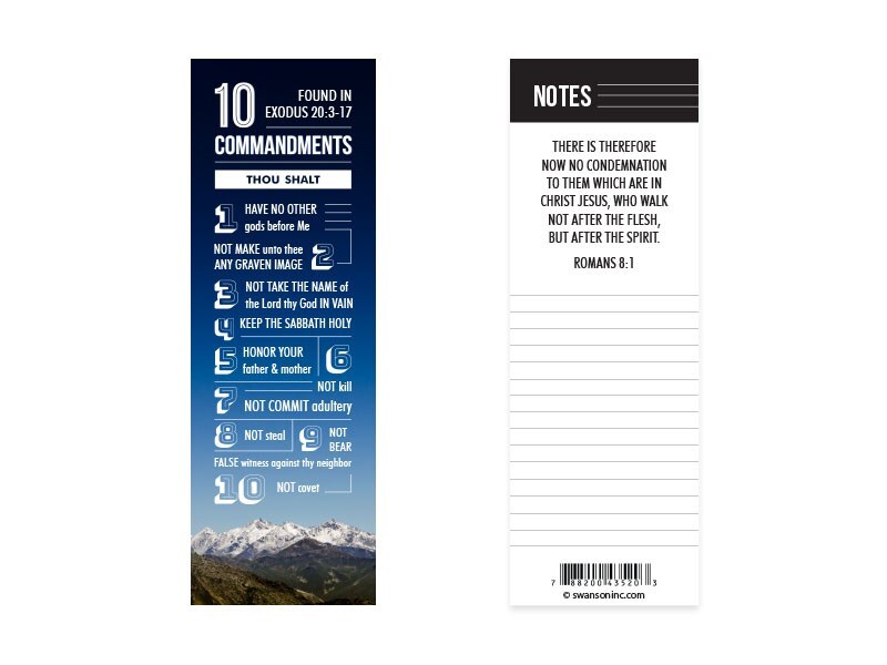 BOOKMARK-10 COMMANDMENTS (PACK OF 25)