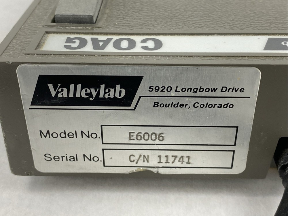 Valleylab E6006 Foot Switch Untested