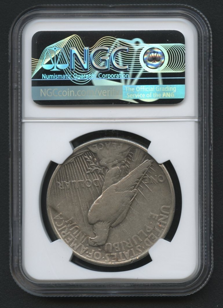 1921 HIGH RELIEF PEACE DOLLAR $1 NGC VF25