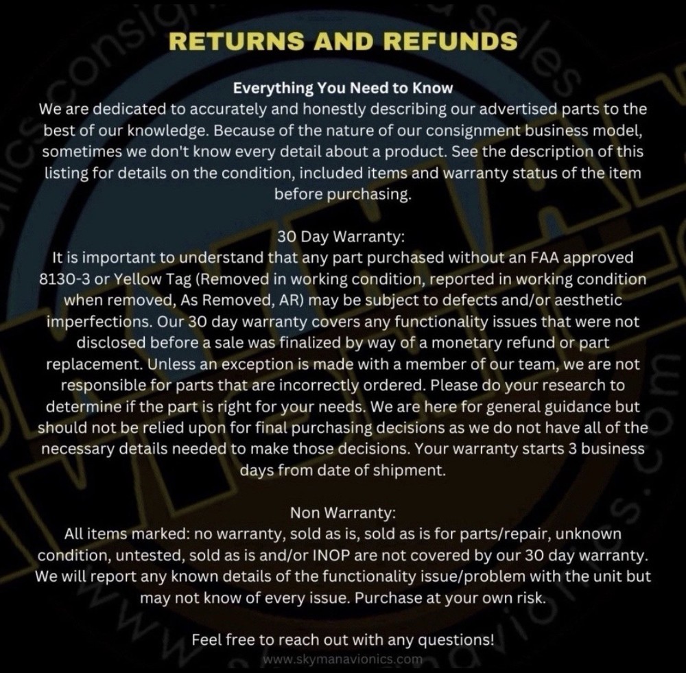 Mitchell Attitude Gyro 700-2CF - Unknown Condition