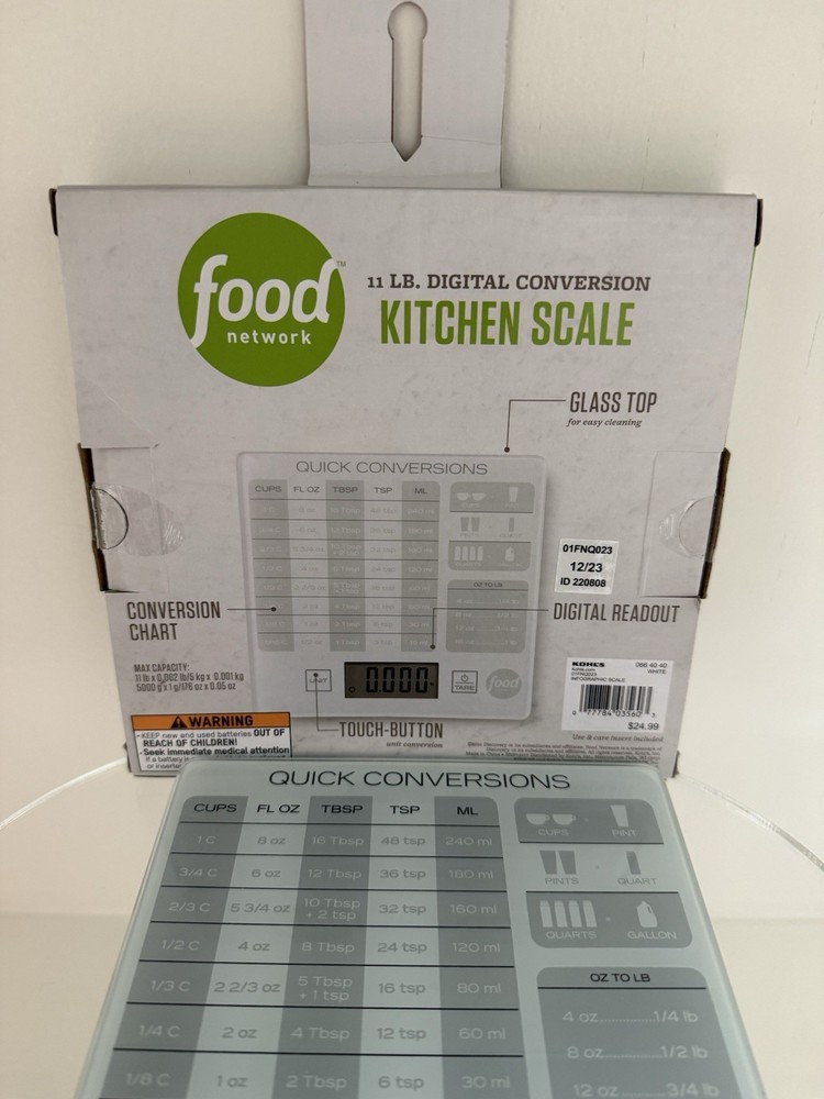 Food Network 11 Pound Digital Conversion Kitchen Scale New