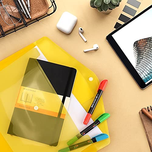 6 Pack Clear Document Folders Plastic Envelopes Poly Envelopes File 6 Color