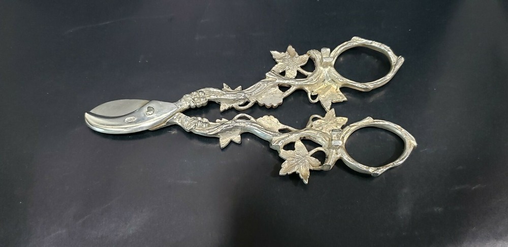 Antique 830 Silver Grape Shears Scissors, 73.4 Gram