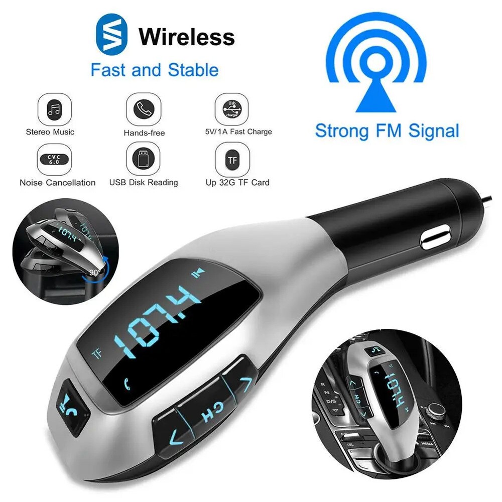 Bluetooth Wireless FM Transmitter In-Car Radio Audio USB Charger MMC MP3 Player