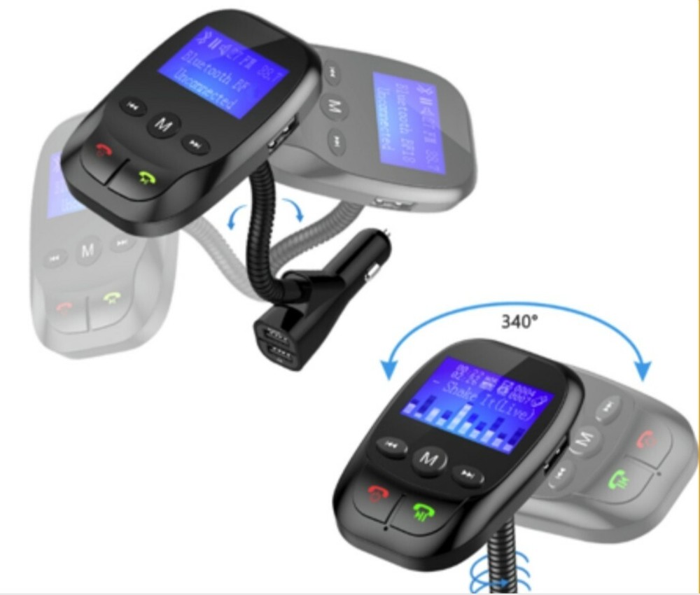 SYLVANIA Bluetooth FM Audio Transmitter Hands Free for Car -Black