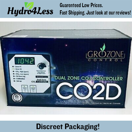 Grozone CO2D 0-5000 PPM Dual Zone CO2 Controller Hydroponics Grow Room