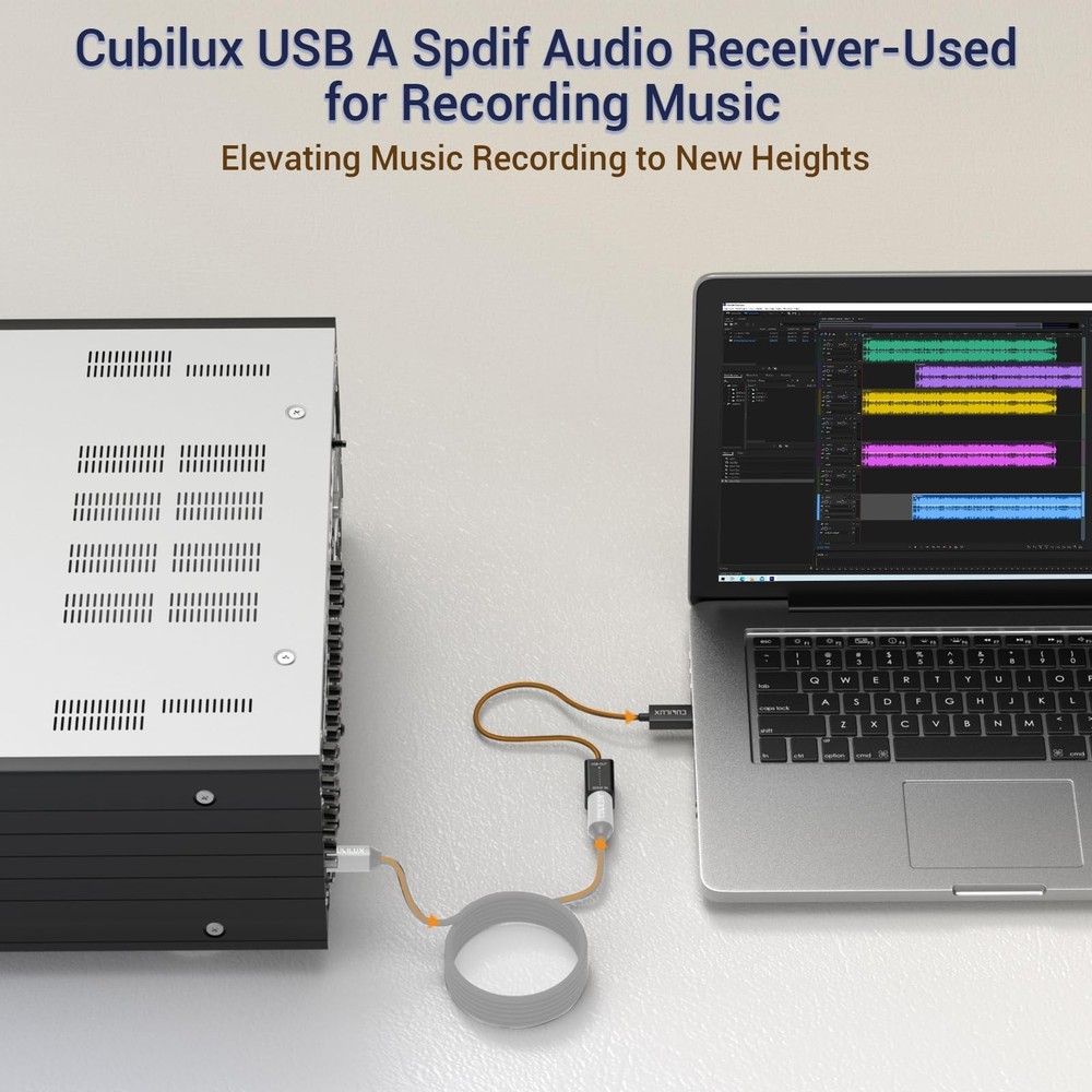 USB A SPDIF Input Adapter for PC [Stereo Recording ONLY, NOT for Playing Audi...