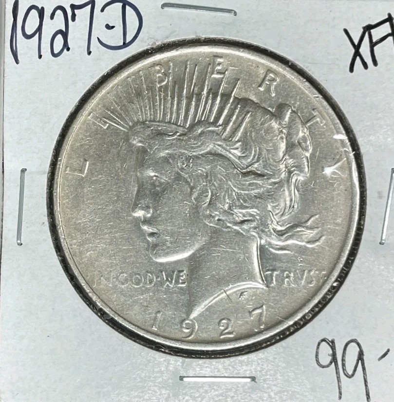 1927-D PEACE SILVER DOLLAR ~ XF+ ~NICE COIN~