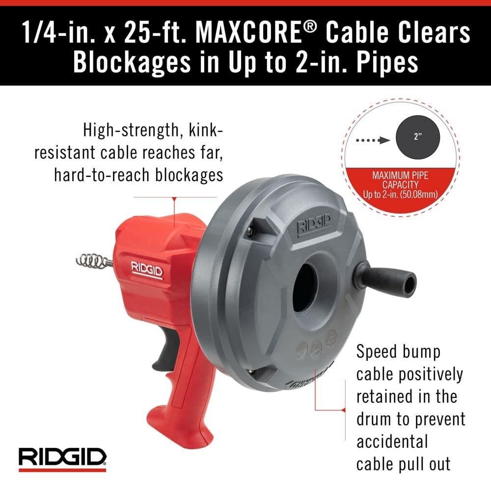 RIDGID EZ SPIN Drain Cleaning Snake Auger