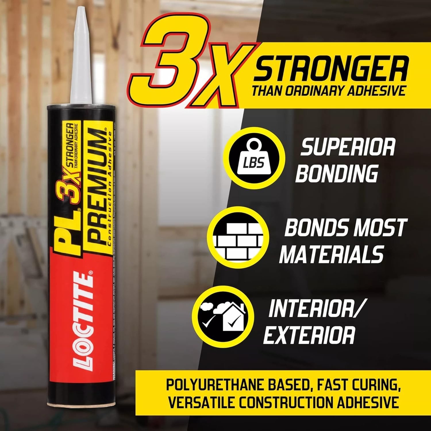 LOCTITE PL Premium 10 Oz. Polyurethane Construction Adhesive 1390595 Pack of 12