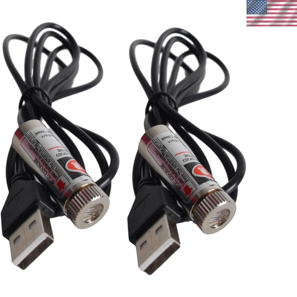 Red Line Laser Module, Adjustable Focus, 39″ - Two-Pack for Precision,