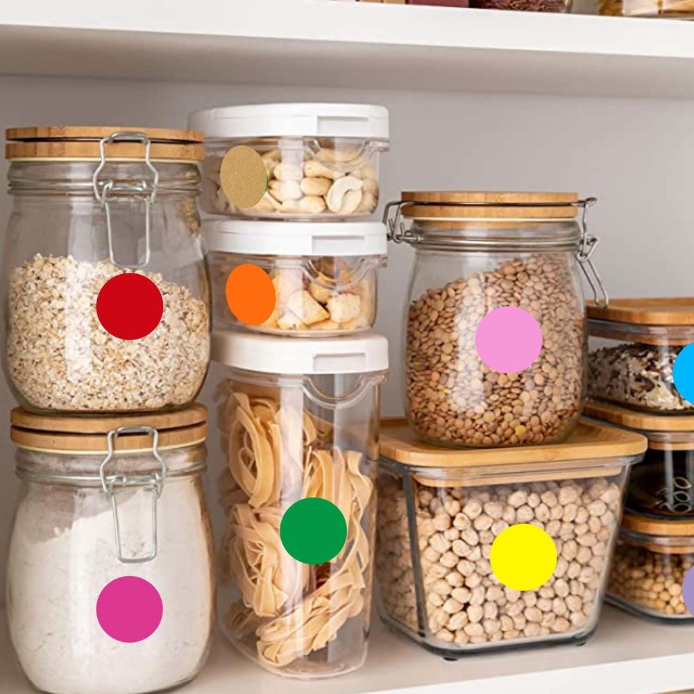 Yeachlaing 1 Inch Removable Color Code Dot Sticker Round 1 inch, Multicolored