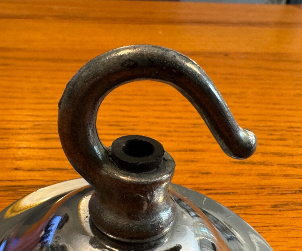 VINTAGE CHROME CHANDELIER CEILING ROSE WITH HOOK