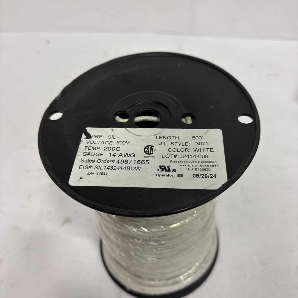 Ul 3071 500’ White 14awg 200C