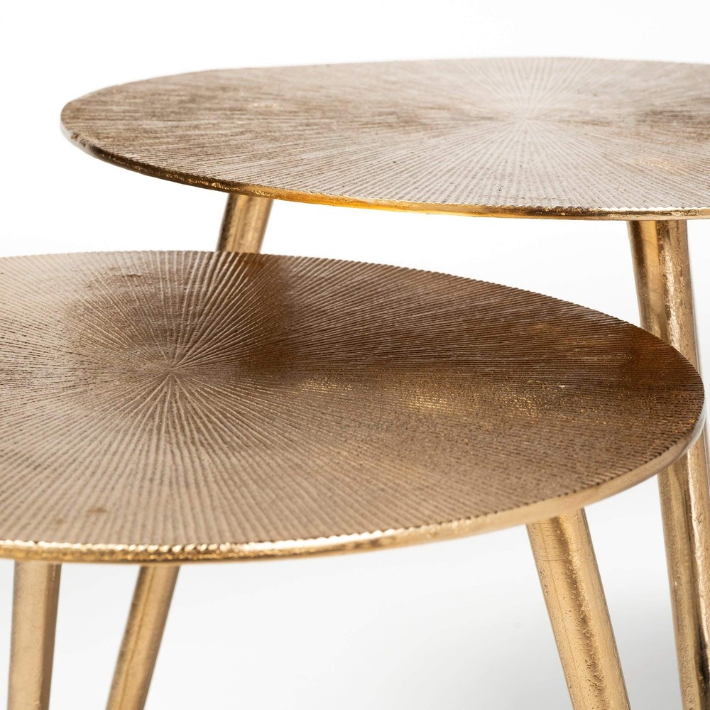 21 Gold Metal Round End Table