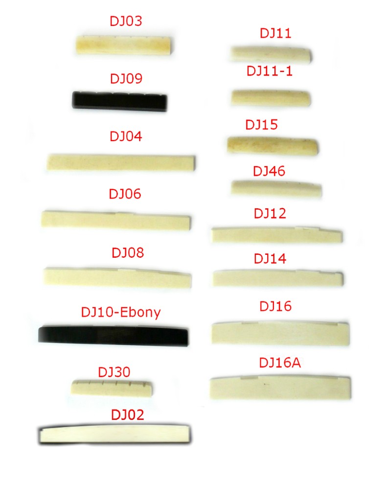 for Classical Guitar Bone/Ebony Blank/Slotted Nut Saddle