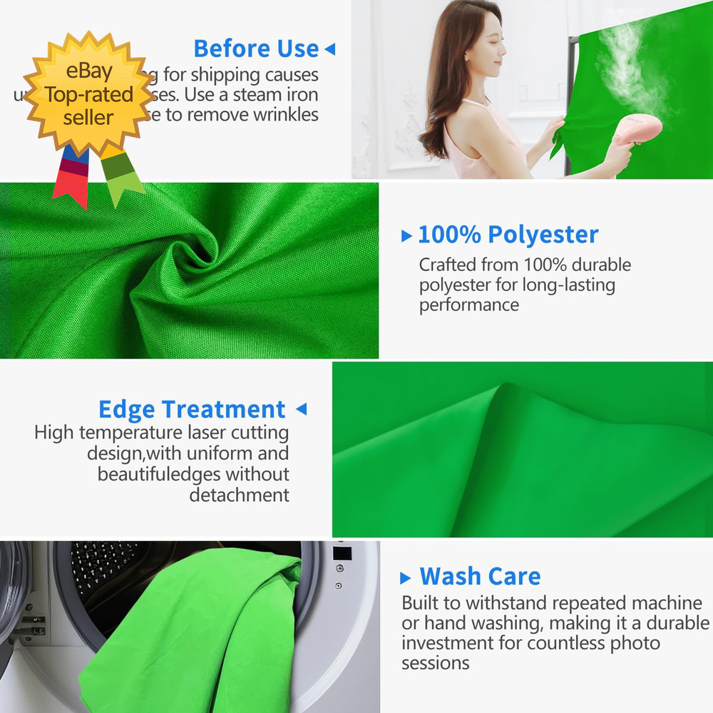 Green Screen Backdrop 5X7 Ft Photography Chroma Key Greenscreen Background