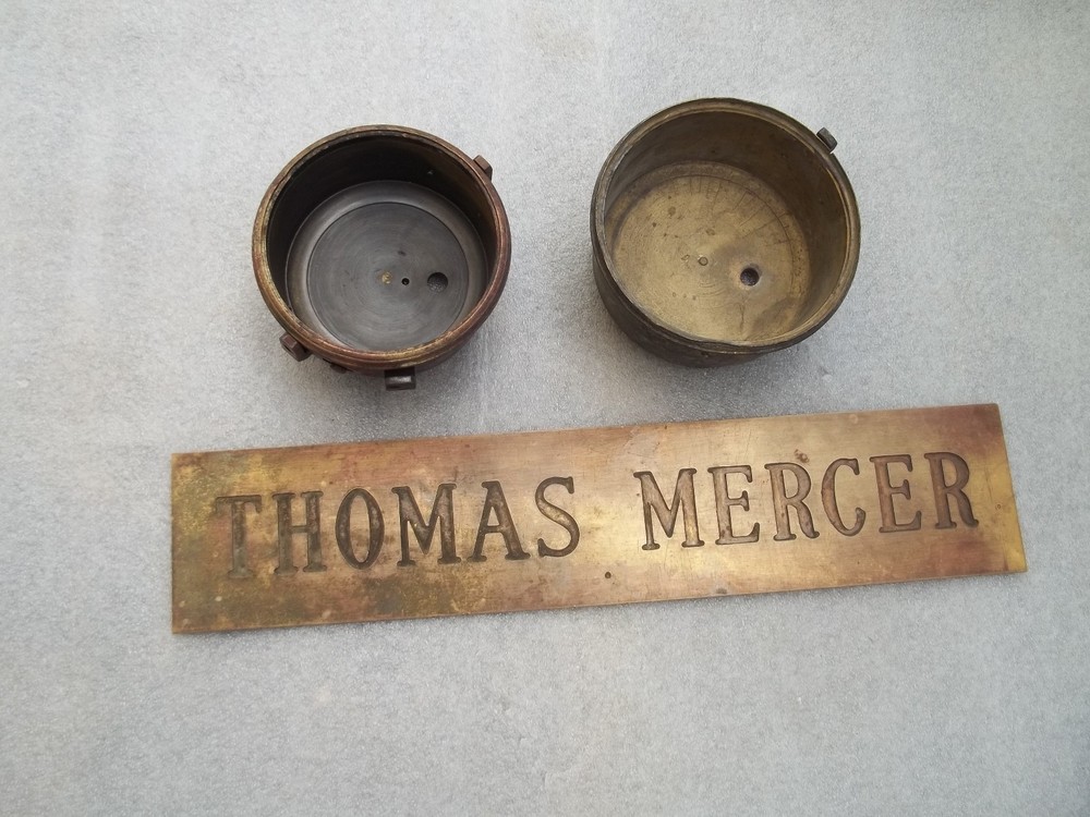 Vintage Thomas Mercer Marine Chronometer Workshop Sign