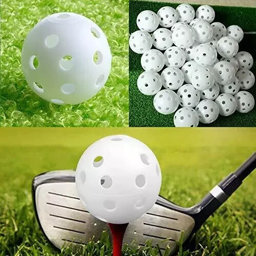 24 Count Plastic Practice Golf Balls Perforated Training Swing Simulator Range
