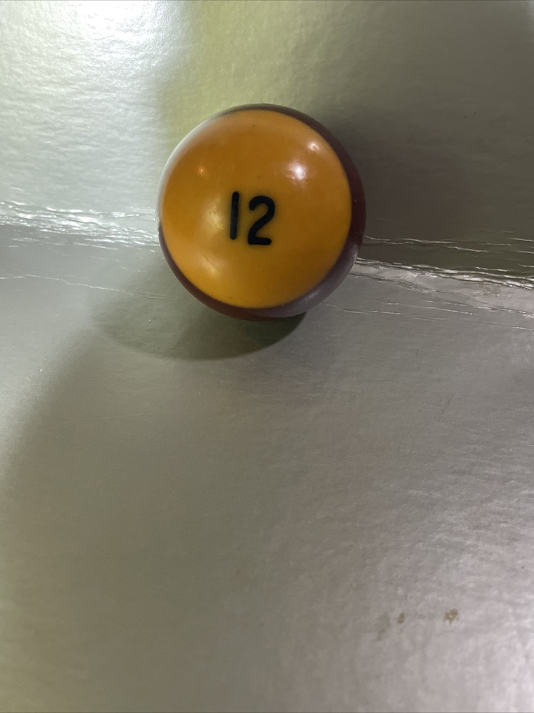 B31 Vintage Bakelite Pool Billard Ball # 12 Striped Red